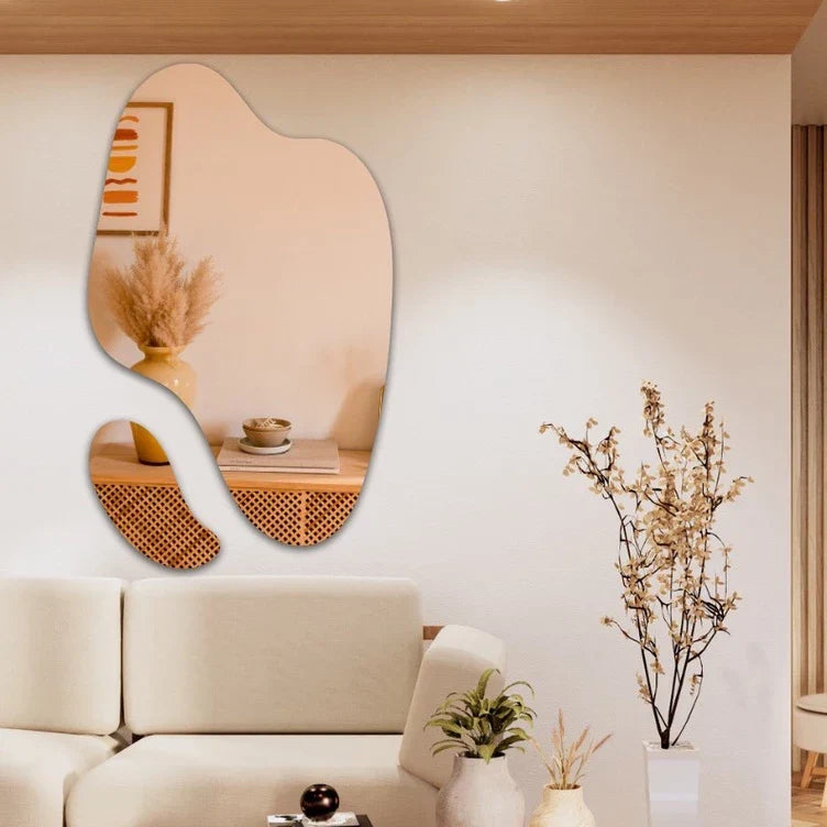 Espejo Orgánico Grande Elegance – Decorativo Abstracto Futurista Kit de 2  Piezas Liquidación