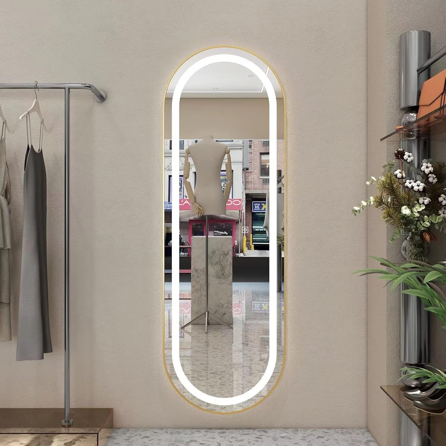 Espejo Pinterest con LED TOUCH Ovalado — Esmerilado 170x70 cm Liquidación