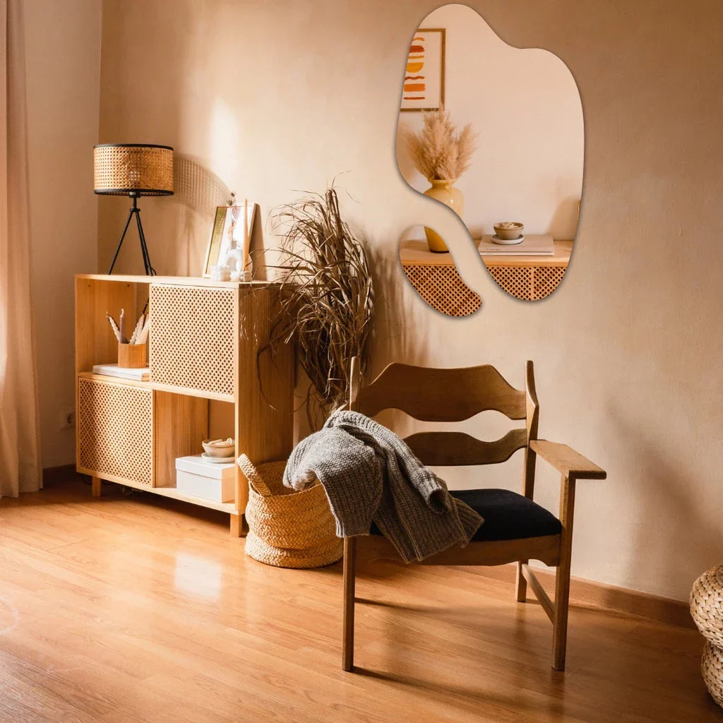 Espejo Orgánico Grande Elegance – Decorativo Abstracto Futurista Kit de 2  Piezas Liquidación