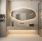 Espejo orgánico irregular con LED 2,10 m x 0,80 cm -  Liquidación