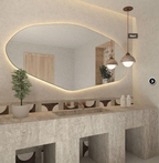 Espejo orgánico irregular con LED 2,10 m x 0,80 cm -  Liquidación