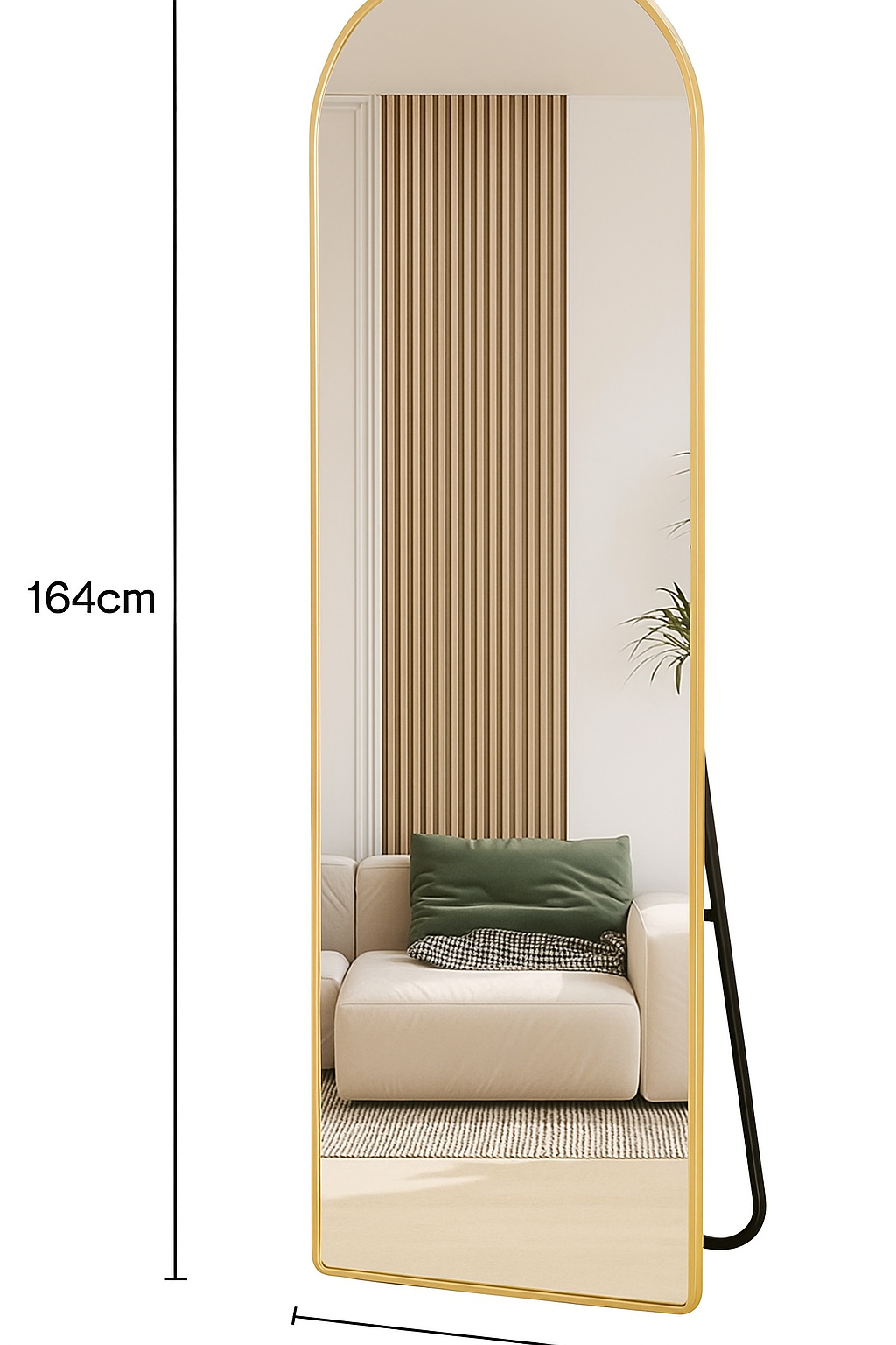 Espejo Pinterest grande con soporte y marco dorado - Liquidación