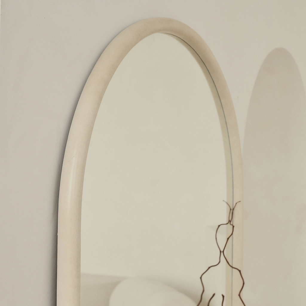 Espejo de Cuerpo Entero Extra Grande con Marco de Hormigón en Arco — 190x100 cm Liquidación