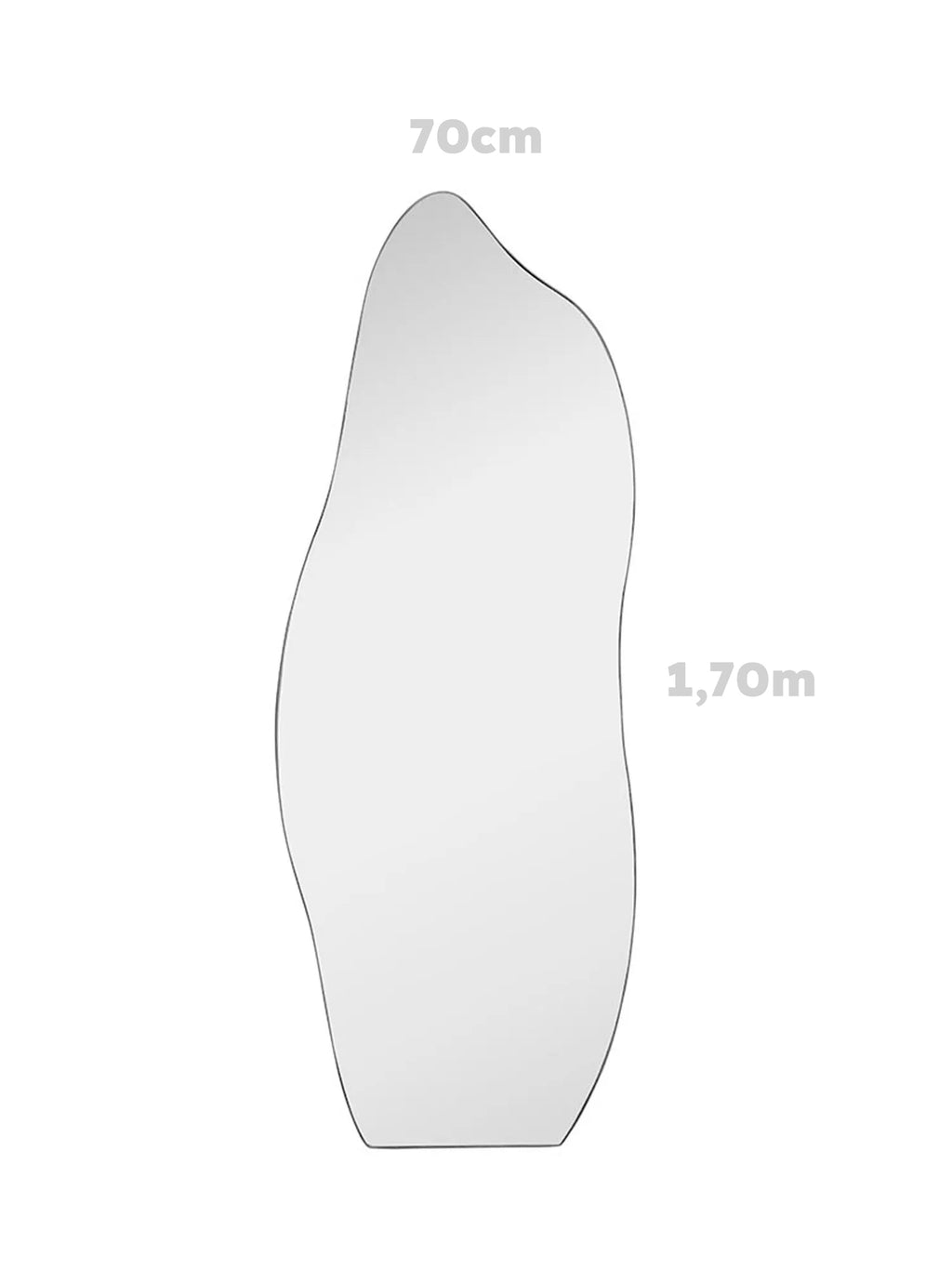 Espejo Decorativo Grande Orgánico - Flame - Cuerpo Entero - 70x1,70 m  Liquidación